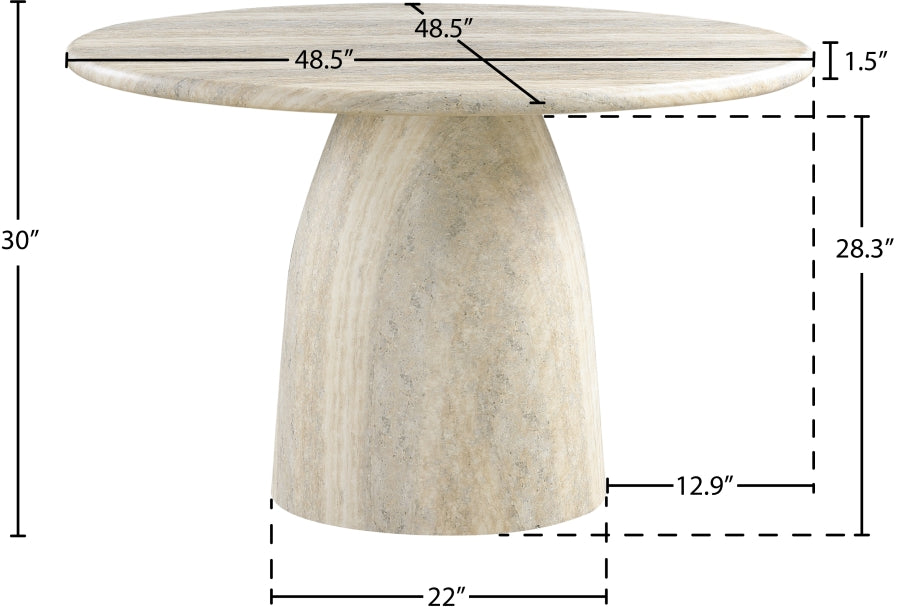 Cosenza Travertine Finish Indoor / Outdoor Concrete Dining Table - Travertine - 701Travertine-T-TRAVERTINE_6