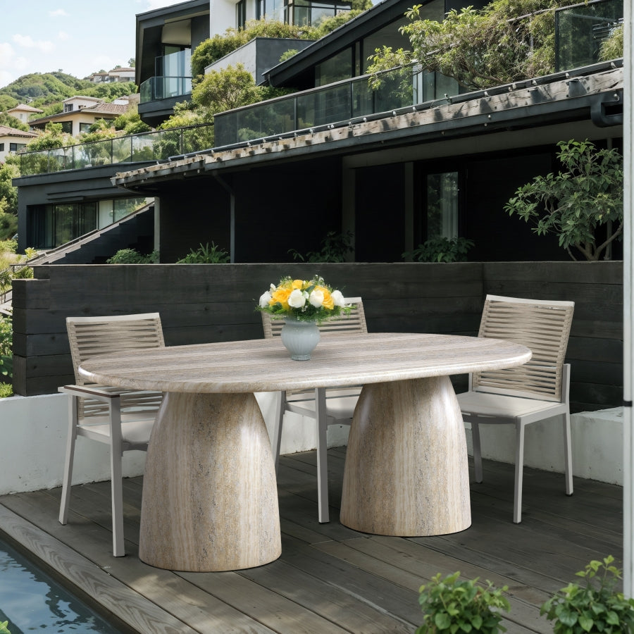 Cosenza Travertine Finish Indoor / Outdoor Concrete Dining Table - Travertine - 702Travertine-T-TRAVERTINE_2