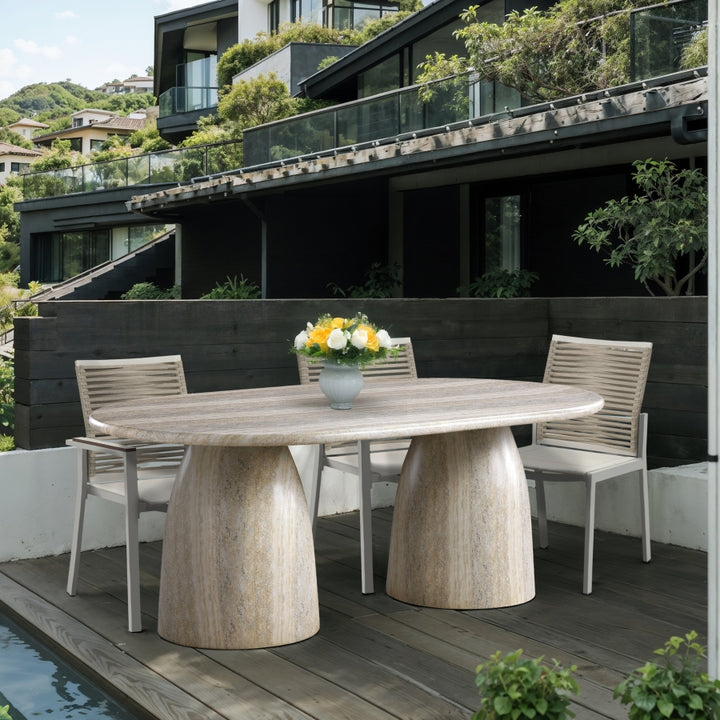 Cosenza Travertine Finish Indoor / Outdoor Concrete Dining Table - Travertine - 702Travertine-T-TRAVERTINE_2