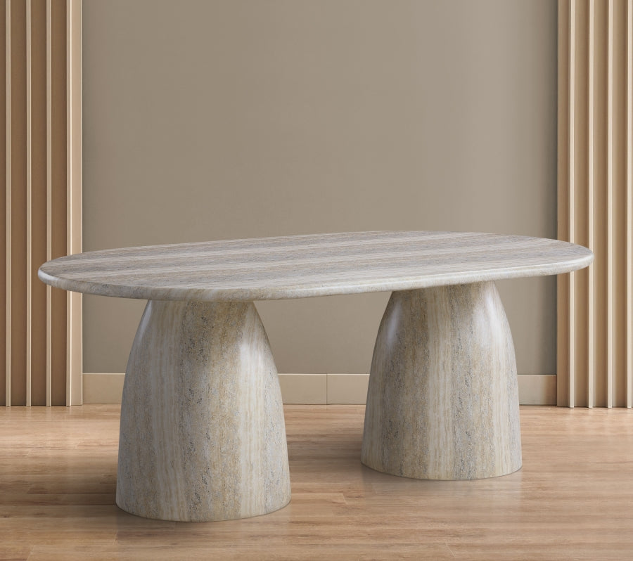 Cosenza Travertine Finish Indoor / Outdoor Concrete Dining Table - Travertine - 702Travertine-T-TRAVERTINE_3