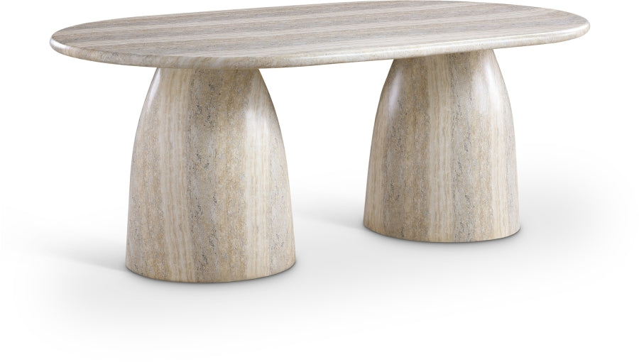 Cosenza Travertine Finish Indoor / Outdoor Concrete Dining Table - Travertine - 702Travertine-T-TRAVERTINE_1