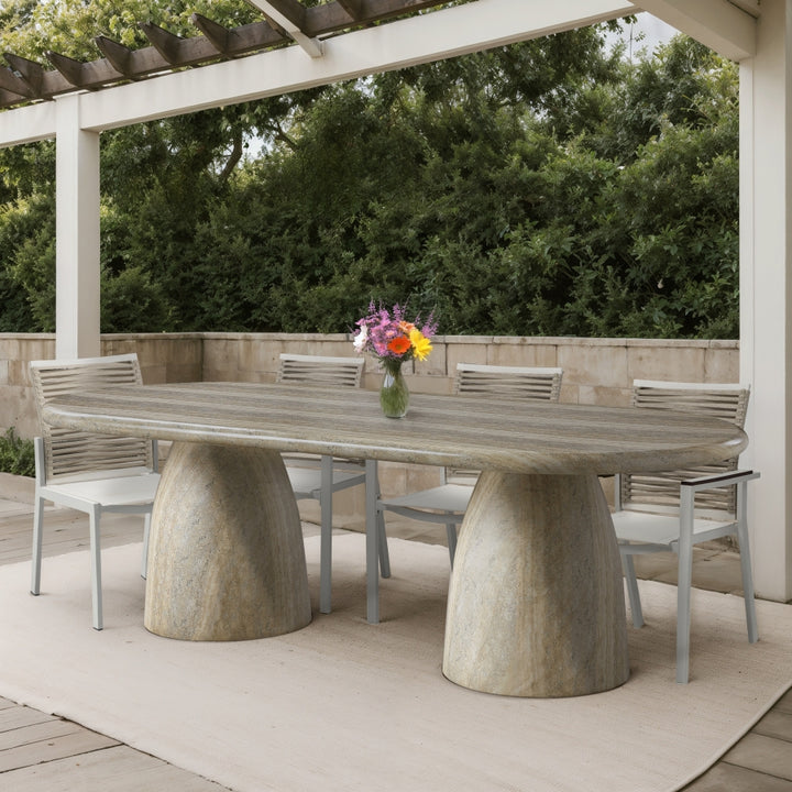 Cosenza Travertine Finish Indoor / Outdoor Concrete Dining Table - Travertine - 708Travertine-T-TRAVERTINE_2