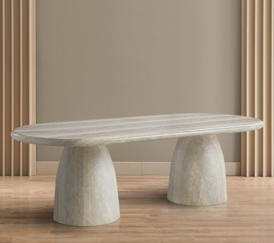 Cosenza Travertine Finish Indoor / Outdoor Concrete Dining Table - Travertine - 708Travertine-T-TRAVERTINE_3