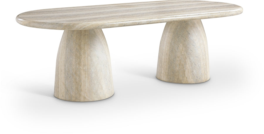 Cosenza Travertine Finish Indoor / Outdoor Concrete Dining Table - Travertine - 708Travertine-T-TRAVERTINE_1