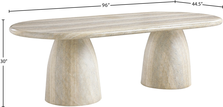 Cosenza Travertine Finish Indoor / Outdoor Concrete Dining Table - Travertine - 708Travertine-T-TRAVERTINE_7