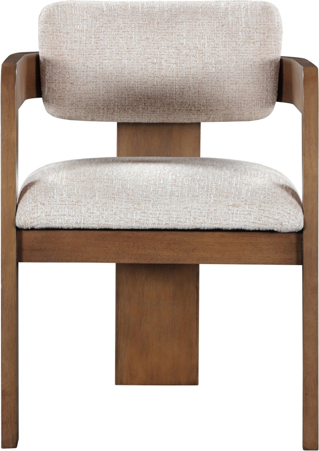 Sacha Linen Textured Fabric Upholstered Dining Chair - Beige - 11093-C-BEIGE_4
