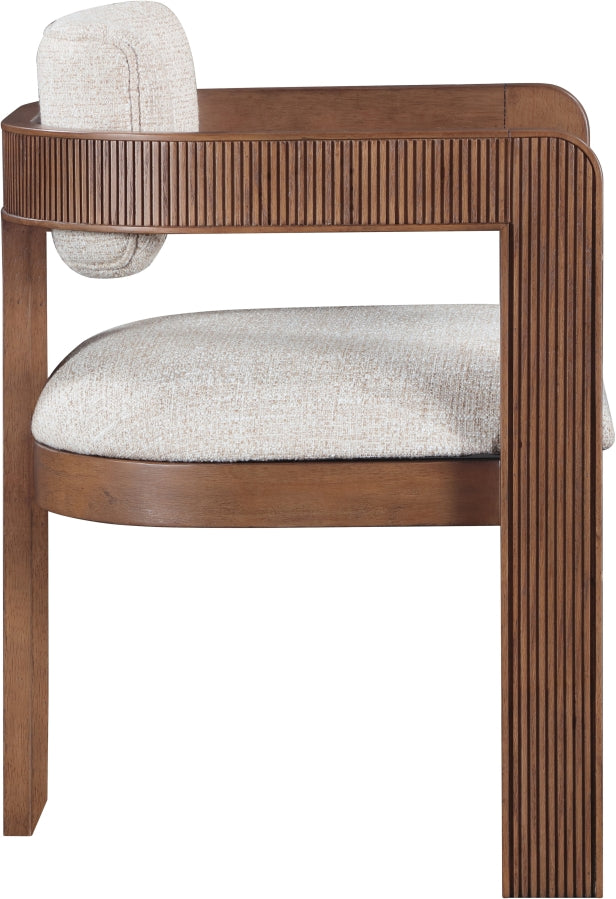 Sacha Linen Textured Fabric Upholstered Dining Chair - Beige - 11093-C-BEIGE_5