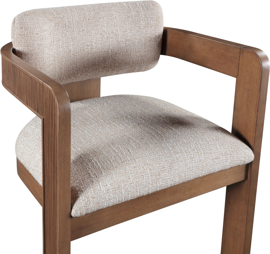 Sacha Linen Textured Fabric Upholstered Dining Chair - Beige - 11093-C-BEIGE_7
