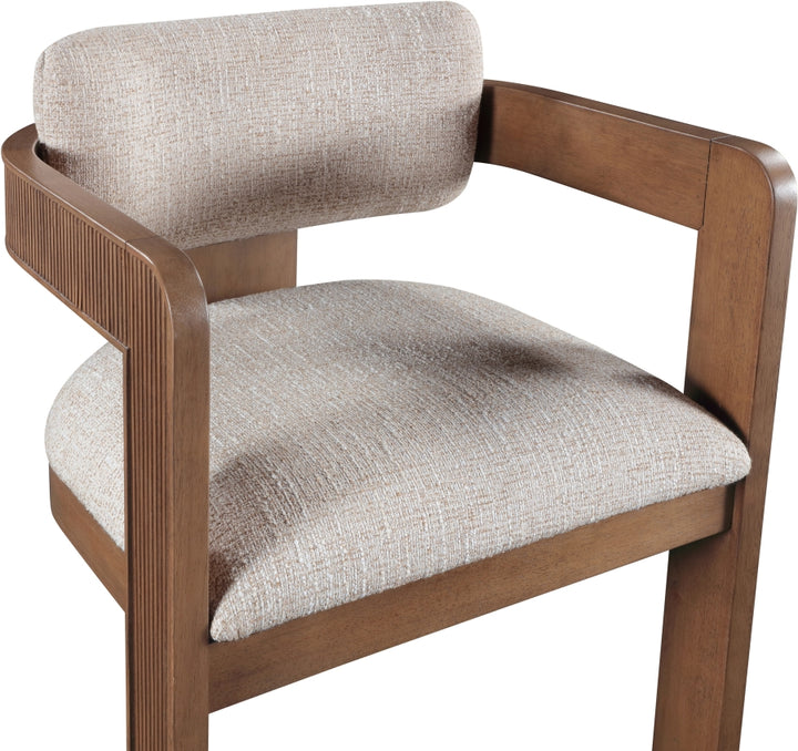 Sacha Linen Textured Fabric Upholstered Dining Chair - Beige - 11093-C-BEIGE_7