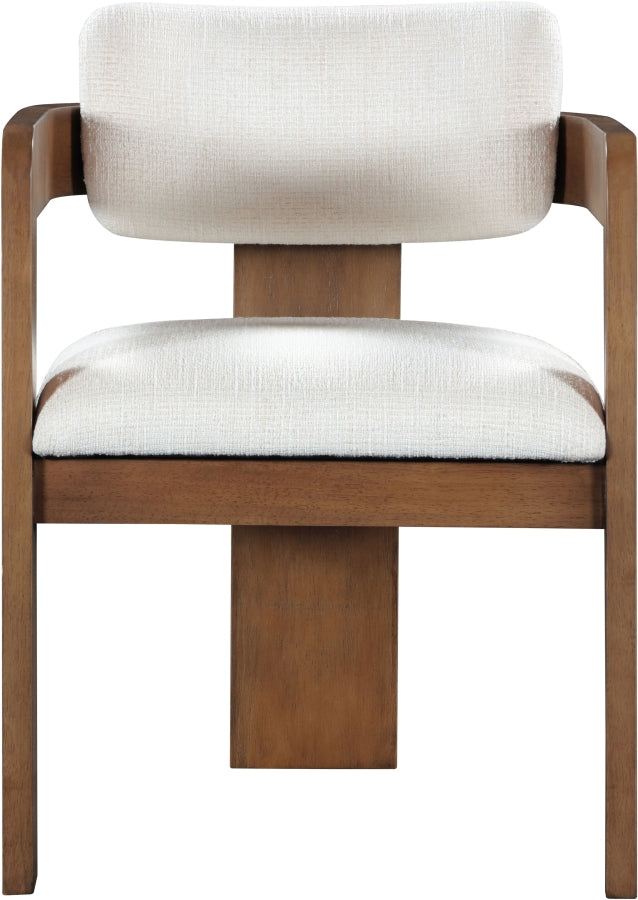 Sacha Linen Textured Fabric Upholstered Dining Chair - Cream - 11093-C-CREAM_4