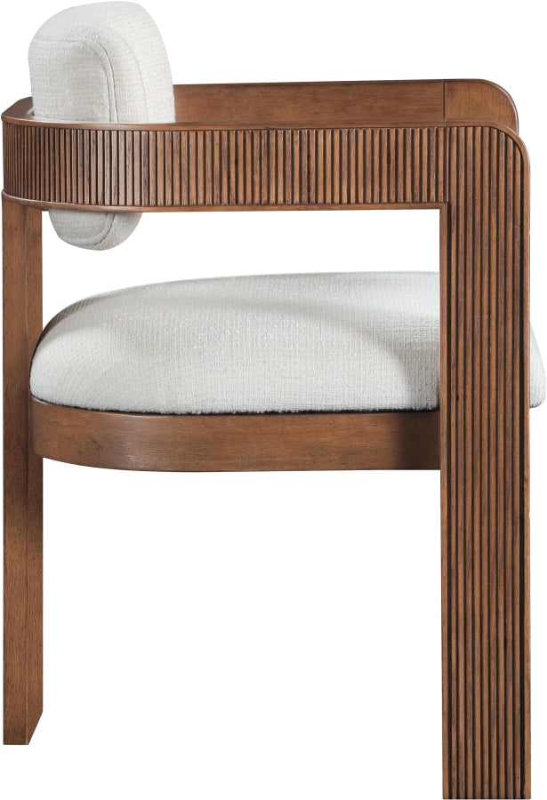 Sacha Linen Textured Fabric Upholstered Dining Chair - Cream - 11093-C-CREAM_5
