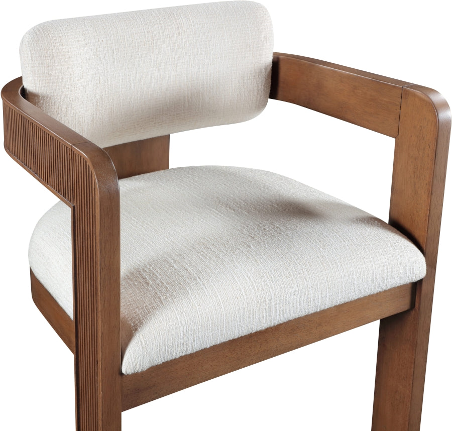Sacha Linen Textured Fabric Upholstered Dining Chair - Cream - 11093-C-CREAM_7