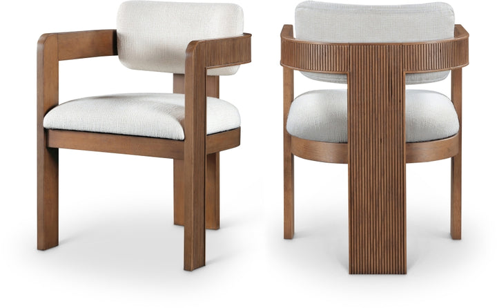 Sacha Linen Textured Fabric Upholstered Dining Chair - Cream - 11093-C-CREAM_1