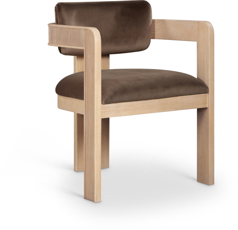 Sacha Velvet Upholstered Dining Chair - Brown - 11094-C-BROWN_2