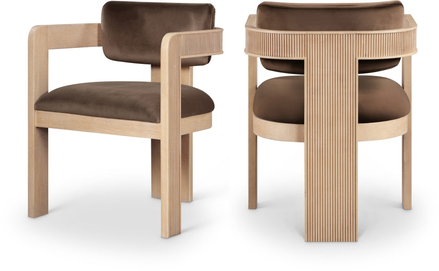 Sacha Velvet Upholstered Dining Chair - Brown - 11094-C-BROWN_1