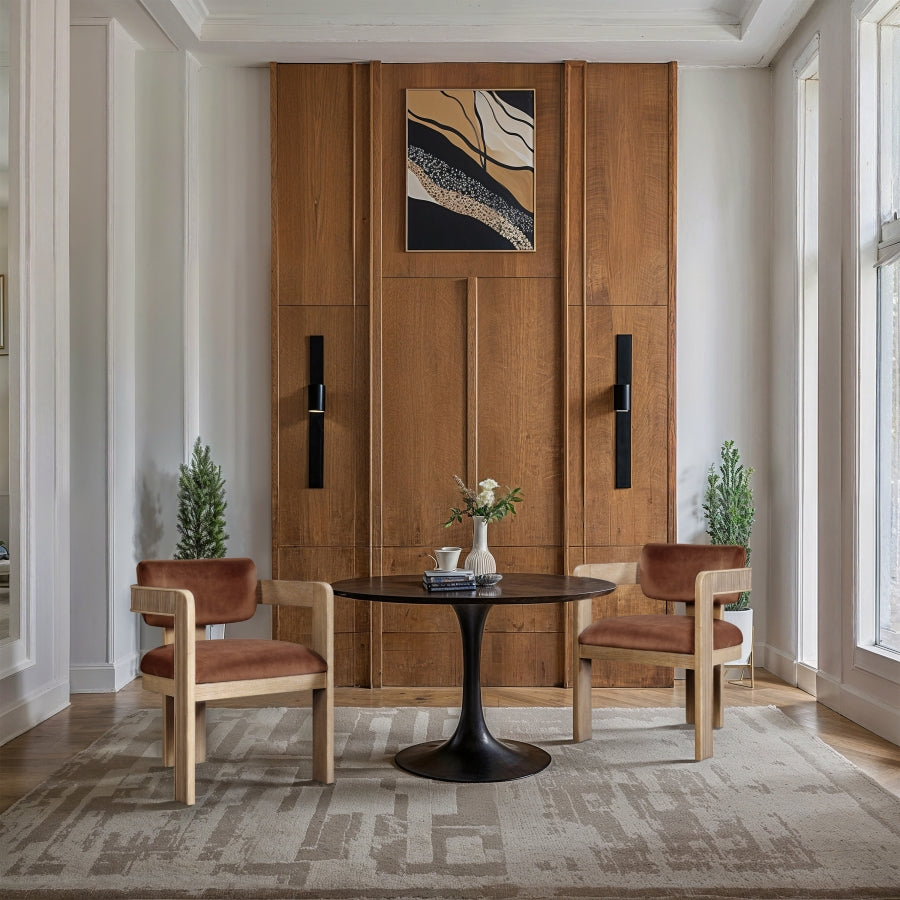 Sacha Velvet Upholstered Dining Chair - Cognac - 11094-C-COGNAC_3