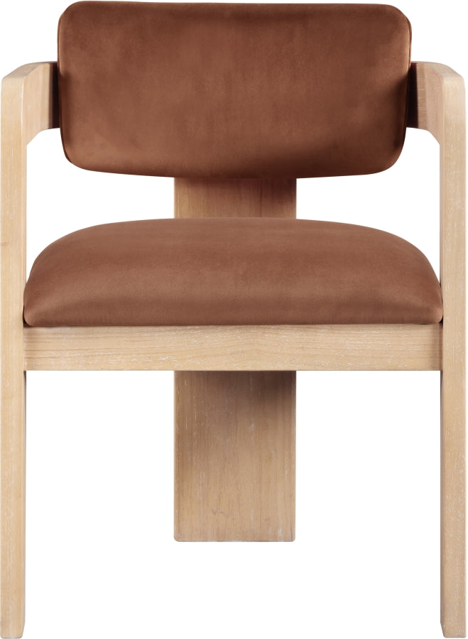Sacha Velvet Upholstered Dining Chair - Cognac - 11094-C-COGNAC_4