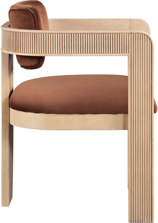Sacha Velvet Upholstered Dining Chair - Cognac - 11094-C-COGNAC_5