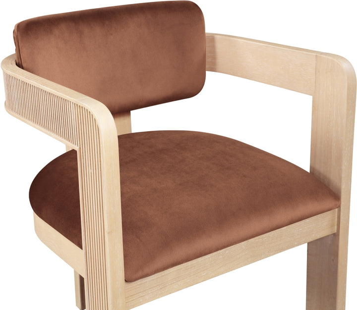 Sacha Velvet Upholstered Dining Chair - Cognac - 11094-C-COGNAC_7