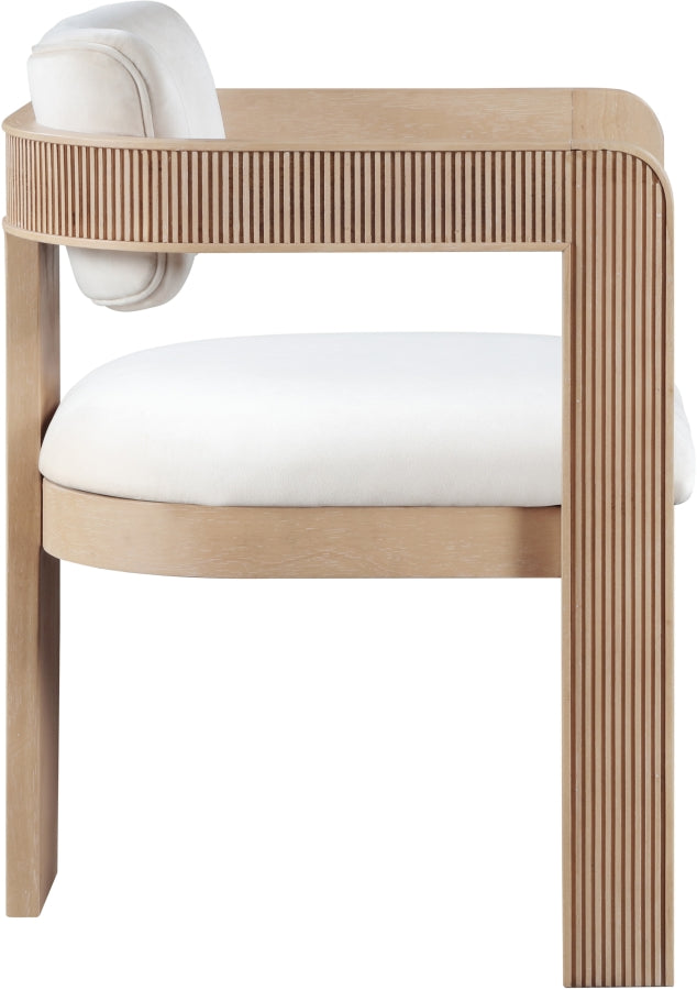Sacha Velvet Upholstered Dining Chair - Cream - 11094-C-CREAM_5