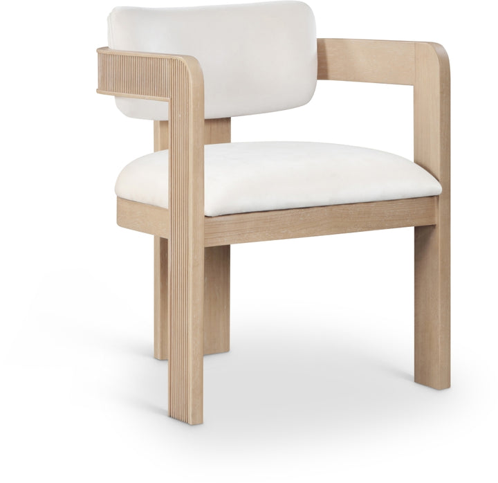 Sacha Velvet Upholstered Dining Chair - Cream - 11094-C-CREAM_2
