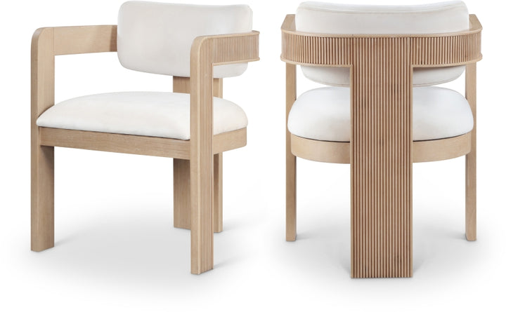 Sacha Velvet Upholstered Dining Chair - Cream - 11094-C-CREAM_1