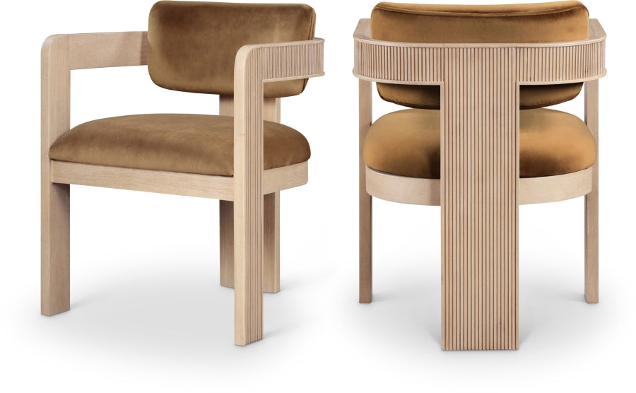 Sacha Velvet Upholstered Dining Chair - Saddle - 11094-C-SADDLE_1
