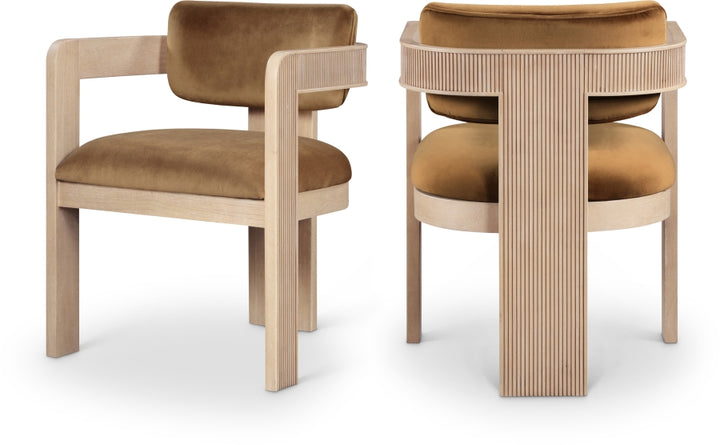 Sacha Velvet Upholstered Dining Chair - Saddle - 11094-C-SADDLE_1