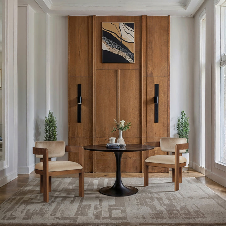 Sacha Velvet Upholstered Dining Chair - Beige - 11096-C-BEIGE_3