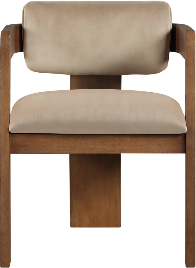 Sacha Velvet Upholstered Dining Chair - Beige - 11096-C-BEIGE_4