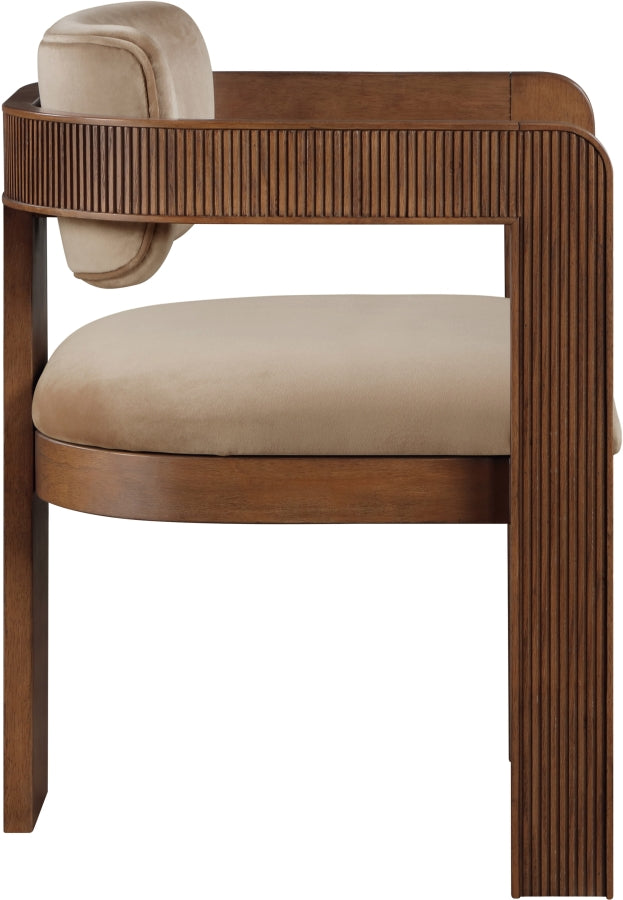 Sacha Velvet Upholstered Dining Chair - Beige - 11096-C-BEIGE_5