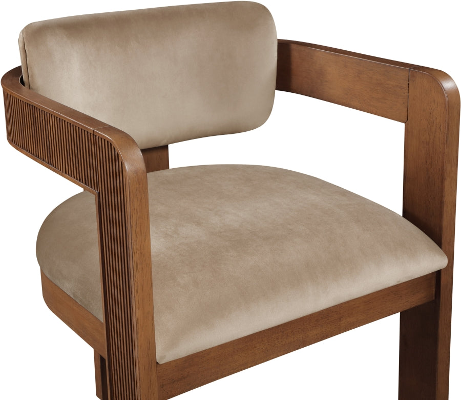Sacha Velvet Upholstered Dining Chair - Beige - 11096-C-BEIGE_7