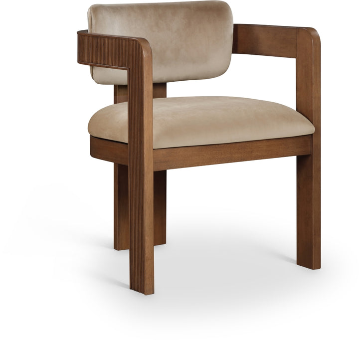 Sacha Velvet Upholstered Dining Chair - Beige - 11096-C-BEIGE_2