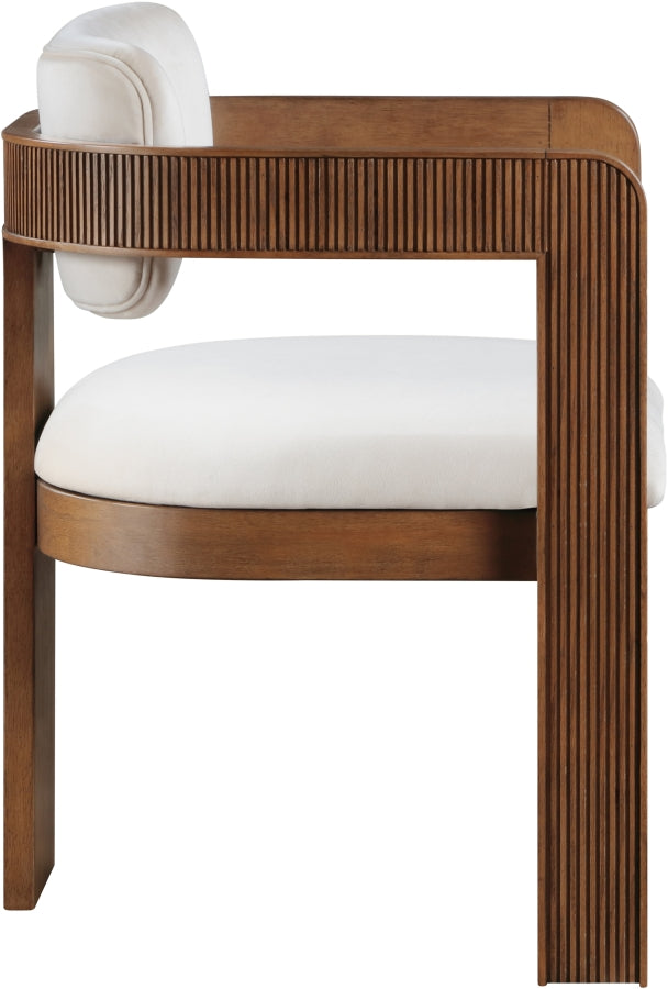 Sacha Velvet Upholstered Dining Chair - Cream - 11096-C-CREAM_5