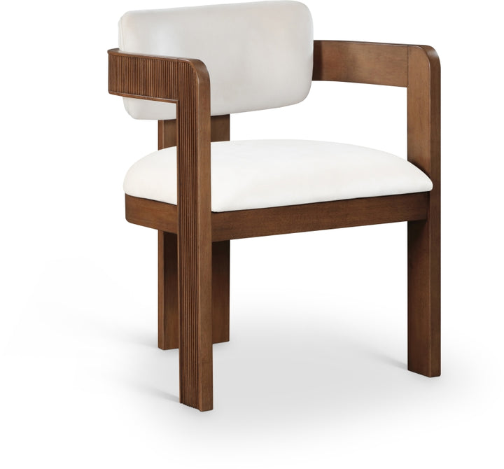 Sacha Velvet Upholstered Dining Chair - Cream - 11096-C-CREAM_2