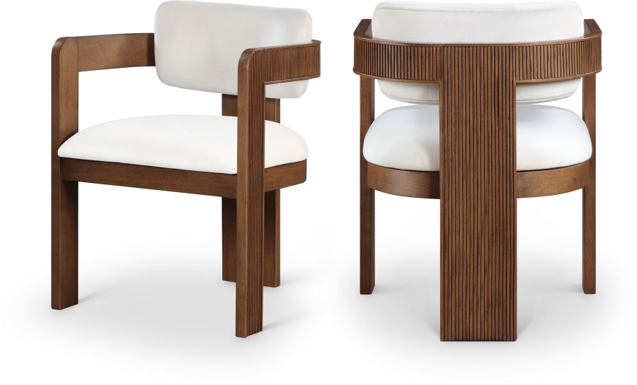 Sacha Velvet Upholstered Dining Chair - Cream - 11096-C-CREAM_1