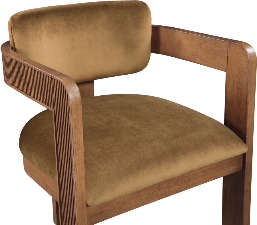 Sacha Velvet Upholstered Dining Chair - Saddle - 11096-C-SADDLE_7