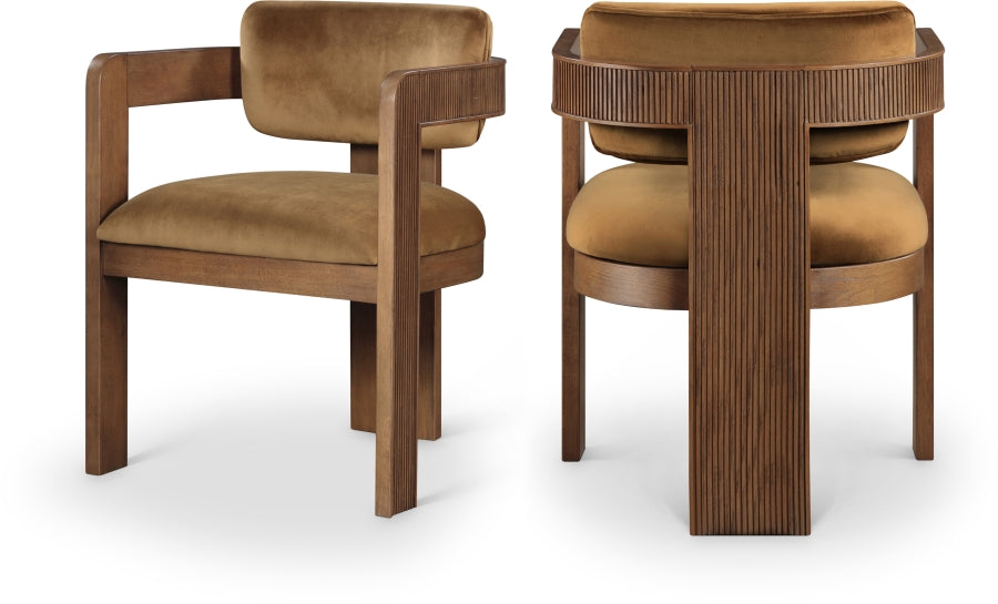Sacha Velvet Upholstered Dining Chair - Saddle - 11096-C-SADDLE_1