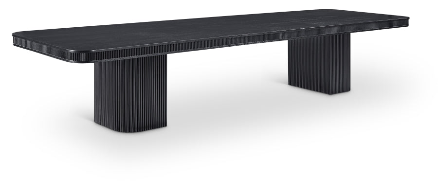 Mohari 112" Solid Wood And Oak Veneer Dining Table - Black - 747-T-BLACK_1