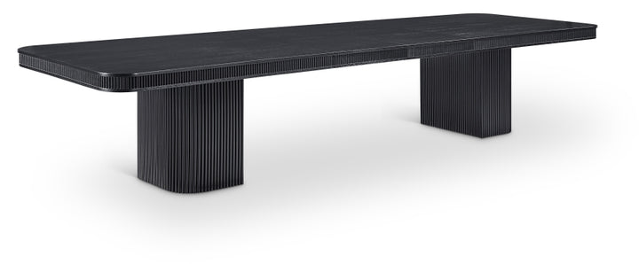 Mohari 112" Solid Wood And Oak Veneer Dining Table - Black - 747-T-BLACK_1