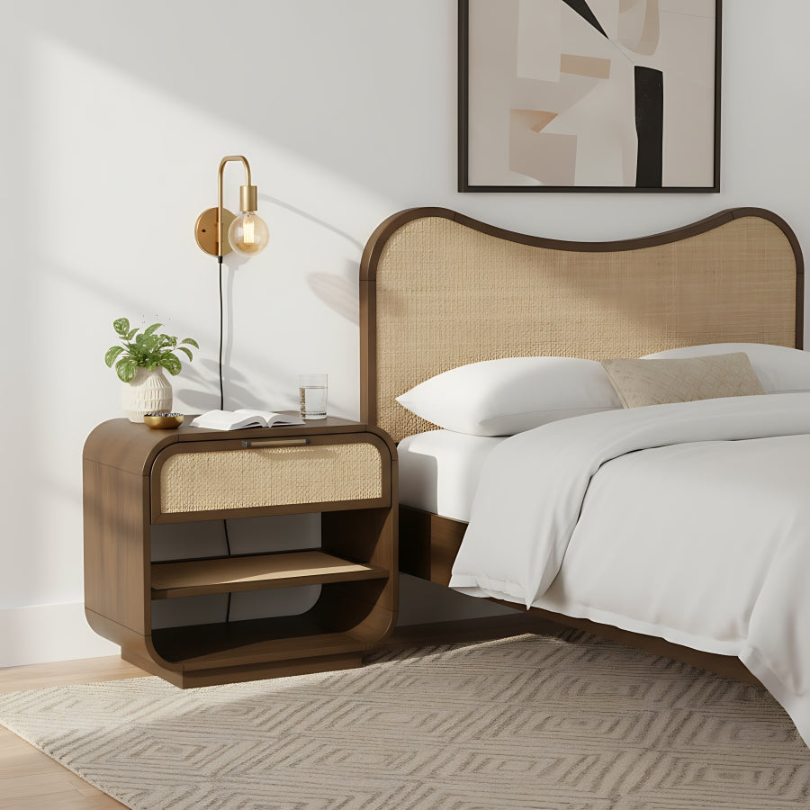 Windsor 28.5" Natural Cane And Solid Wood Nightstand - Brown - M66072-NS-BROWN_2
