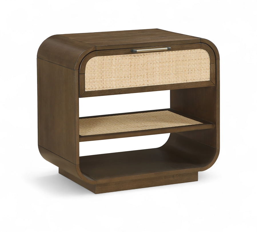 Windsor 28.5" Natural Cane And Solid Wood Nightstand - Brown - M66072-NS-BROWN_1