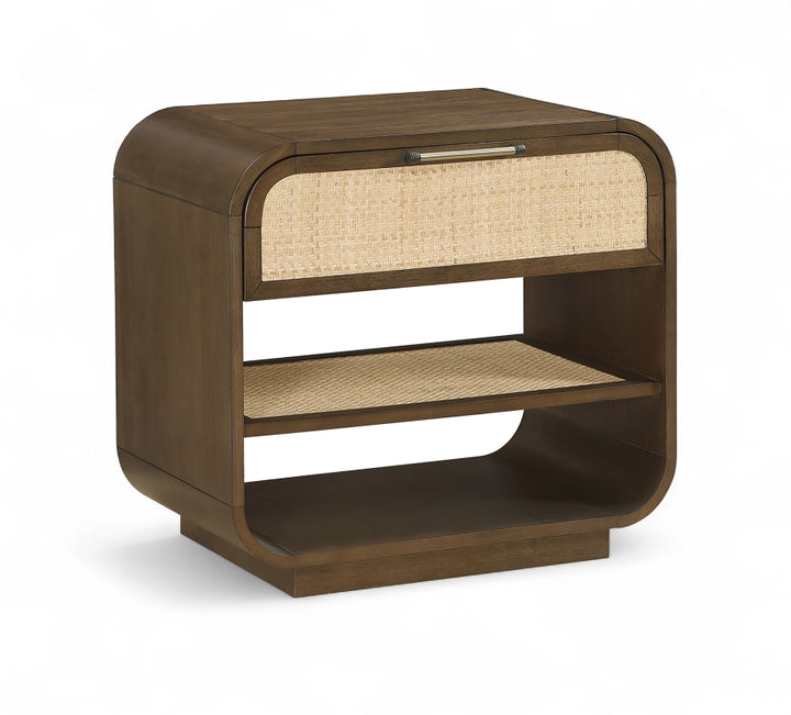 Windsor 28.5" Natural Cane And Solid Wood Nightstand - Brown - M66072-NS-BROWN_1