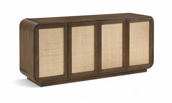 Windsor Solid Wood And Natural Cane Sideboard / Buffet - Brown - M77075-BROWN_1
