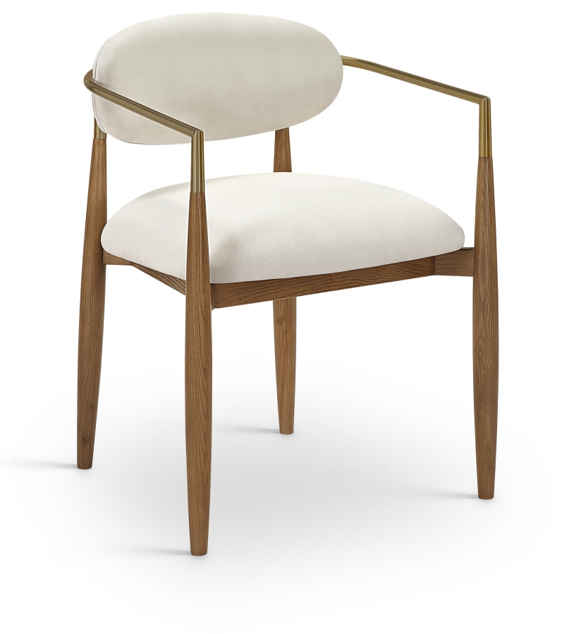 Riccio Performance Fabric Upholstered Dining Arm Chair - Beige - 11023-AC-BEIGE_2