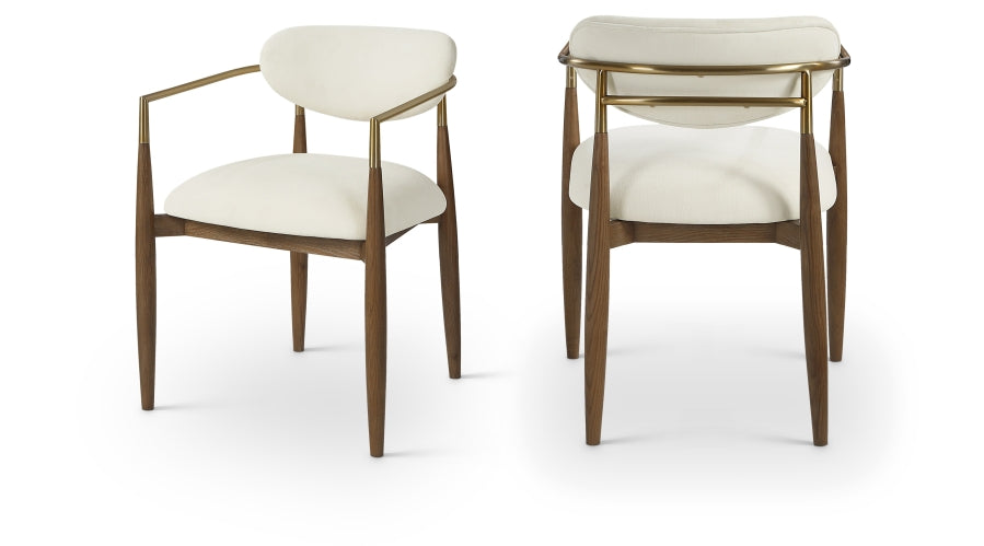 Riccio Performance Fabric Upholstered Dining Arm Chair - Beige - 11023-AC-BEIGE_1