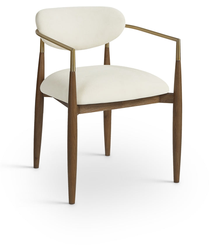 Riccio Performance Fabric Upholstered Dining Arm Chair - Cream - 11023-AC-CREAM_2