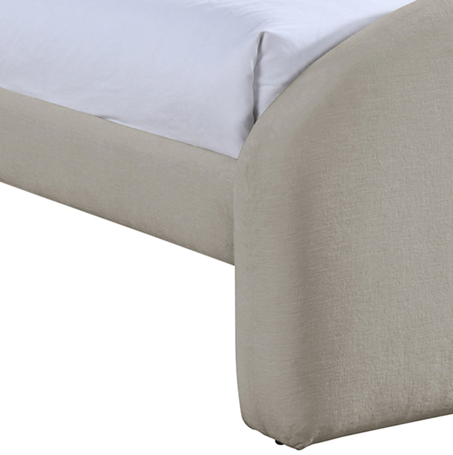 Andaz Chenille Fabric Upholstered Twin Bed - Beige - Andaz-Twin-BEIGE_6