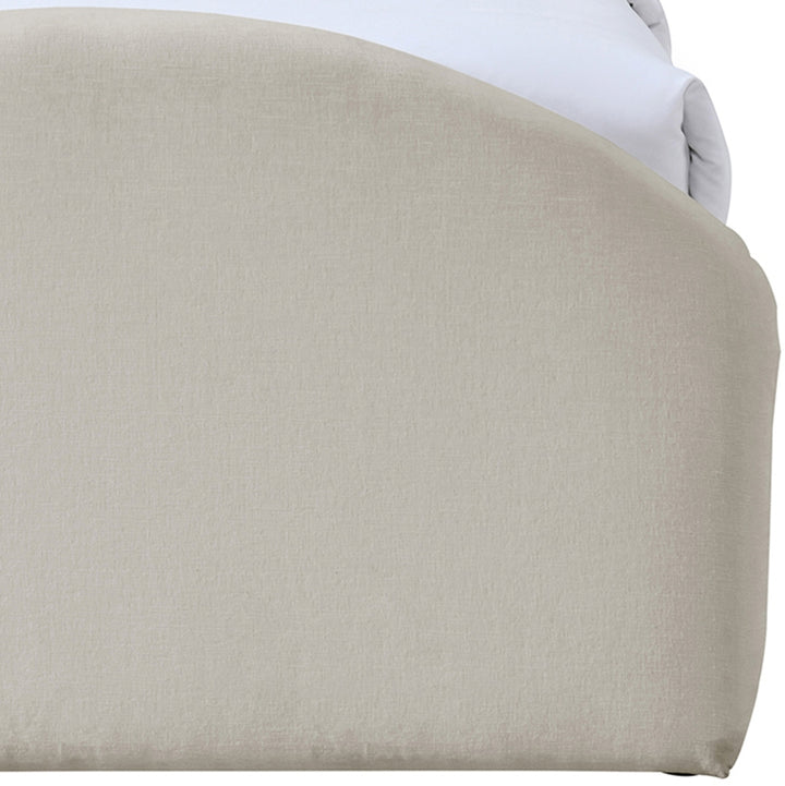 Andaz Chenille Fabric Upholstered Twin Bed - Beige - Andaz-Twin-BEIGE_7