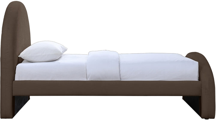 Andaz Chenille Fabric Upholstered Twin Bed - Brown - Andaz-Twin-BROWN_4